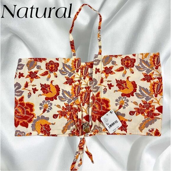 NWT Free People Summer Of Love Bandeau in Wine and Natural - Picture 5 of 15